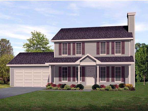 Traditional House Plan 45108 with 3 Beds, 3 Baths, 2 Car Garage Elevation