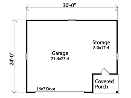 2 Car Garage Plan 45124 First Level Plan