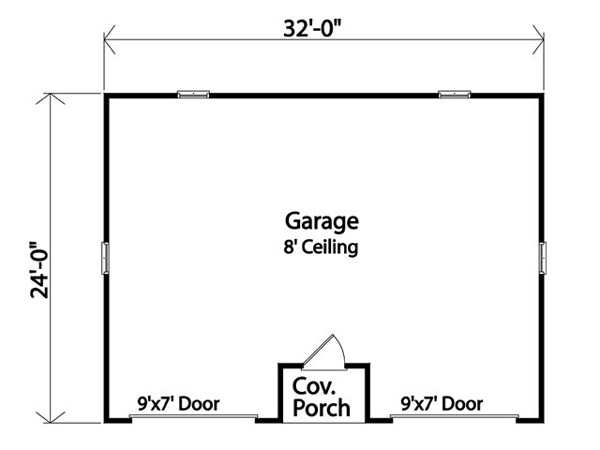 2 Car Garage Plan 45125 Level One