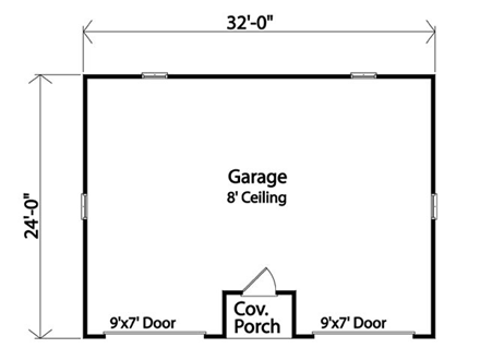 2 Car Garage Plan 45125 First Level Plan