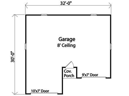 2 Car Garage Plan 45126 First Level Plan