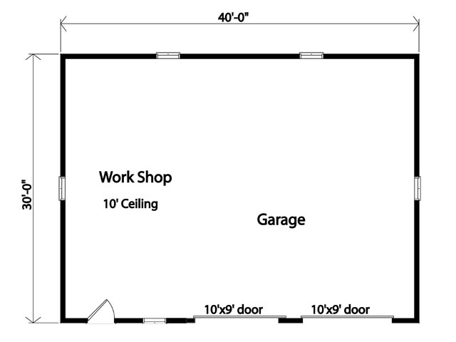 2 Car Garage Plan 45129 Level One