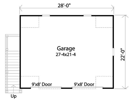 2 Car Garage Plan 45132 First Level Plan