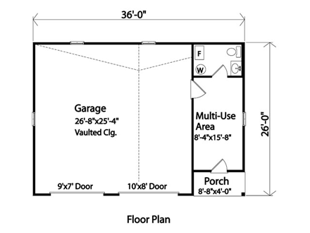 2 Car Garage Plan 45136 First Level Plan