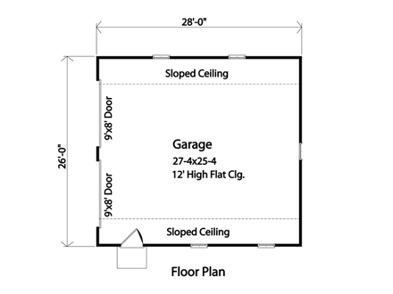 2 Car Garage Plan 45143 First Level Plan