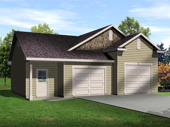 2 Car Garage Plan 45144 Elevation