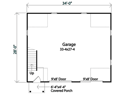 2 Car Garage Plan 45145 First Level Plan
