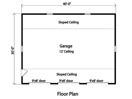 3 Car Garage Plan 45146 First Level Plan