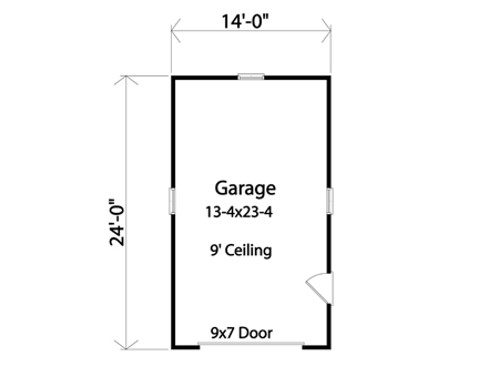 1 Car Garage Plan 45147 First Level Plan