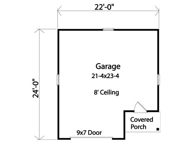 1 Car Garage Plan 45148 Level One