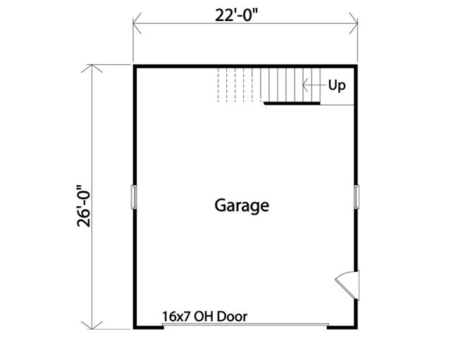 2 Car Garage Plan 45149 Level One