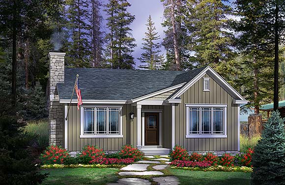 Bungalow, Cottage House Plan 45161 with 2 Beds, 2 Baths Elevation