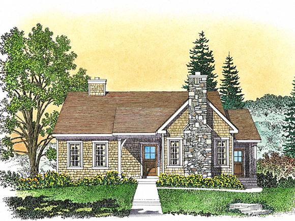 Bungalow, Cottage House Plan 45162 with 2 Beds, 2 Baths Elevation