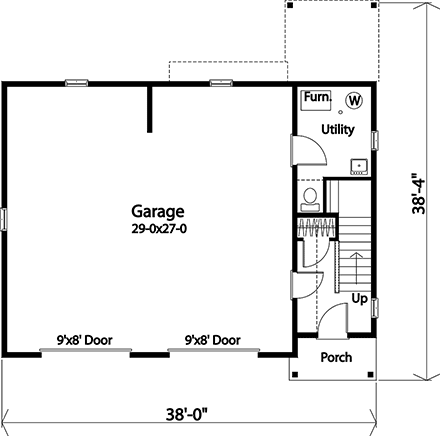 Traditional House Plan 45190 with 2 Beds, 3 Baths, 2 Car Garage First Level Plan