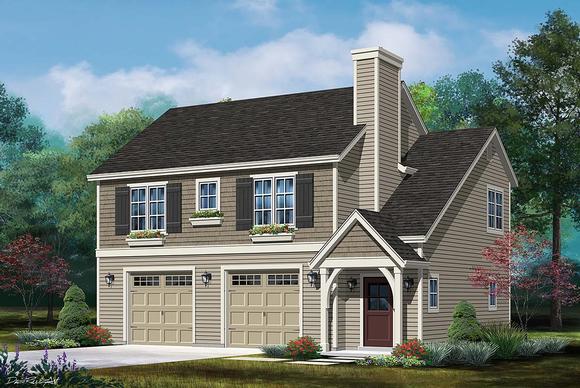 Traditional House Plan 45190 with 2 Beds, 3 Baths, 2 Car Garage Elevation