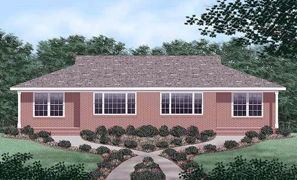 One-Story Multi-Family Plan 45204 with 4 Beds, 2 Baths Elevation