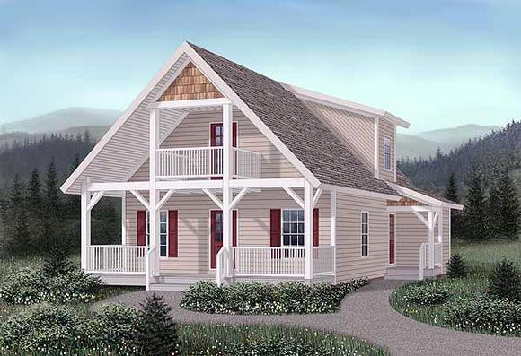 Craftsman, Narrow Lot House Plan 45244 with 3 Beds, 3 Baths Elevation