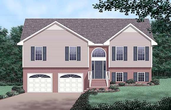 One-Story, Traditional House Plan 45253 with 3 Beds, 2 Baths, 2 Car Garage Elevation