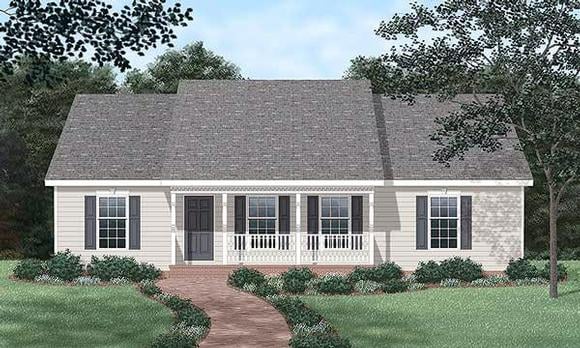 Ranch House Plan 45272 with 3 Beds, 3 Baths Elevation