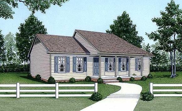 Ranch House Plan 45306 with 3 Beds, 2 Baths Elevation