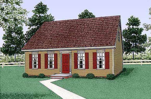 Colonial, Narrow Lot House Plan 45314 with 3 Beds, 3 Baths Elevation