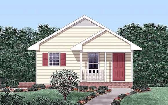 House Plan 45323 with 2 Beds, 1 Baths Elevation