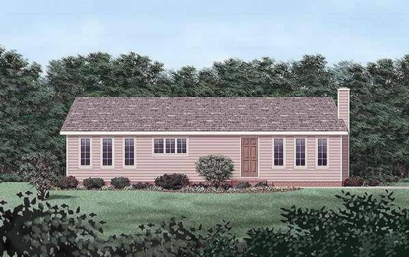 Ranch House Plan 45325 with 3 Beds, 2 Baths Elevation