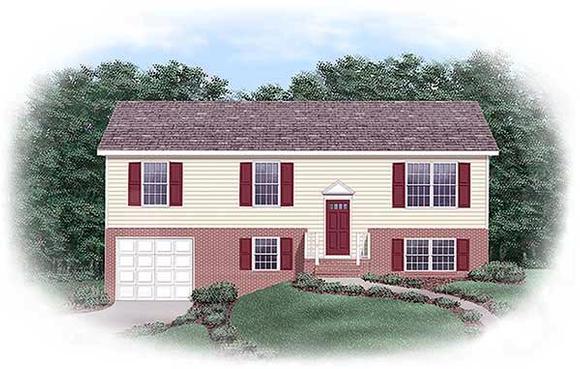 One-Story, Traditional House Plan 45328 with 3 Beds, 2 Baths, 1 Car Garage Elevation