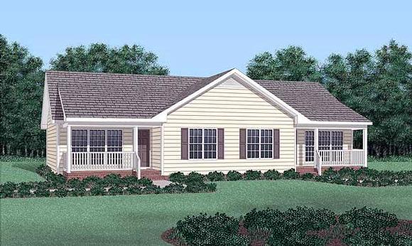 One-Story, Ranch Multi-Family Plan 45350 with 1 Beds, 1 Baths Elevation