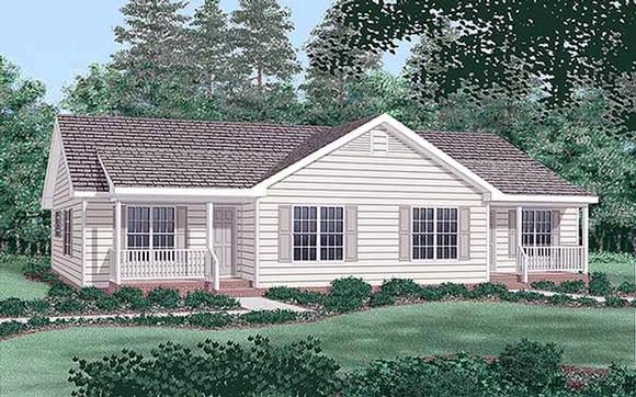 Ranch, Traditional Multi-Family Plan 45360 with 4 Beds, 4 Baths Elevation