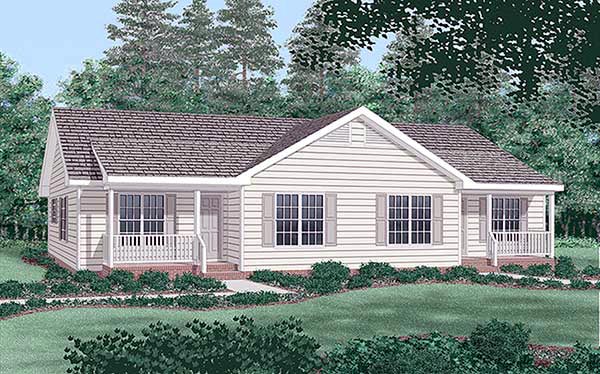 Ranch, Traditional Multi-Family Plan 45360 with 4 Beds, 4 Baths Elevation