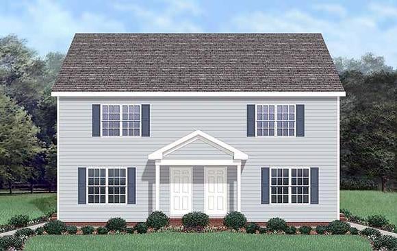 Colonial Multi-Family Plan 45370 with 6 Beds, 6 Baths Elevation