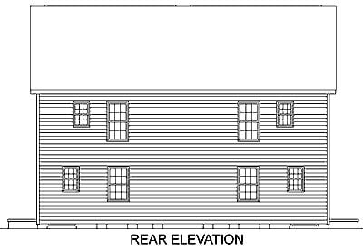 Colonial Multi-Family Plan 45370 with 6 Beds, 6 Baths Rear Elevation