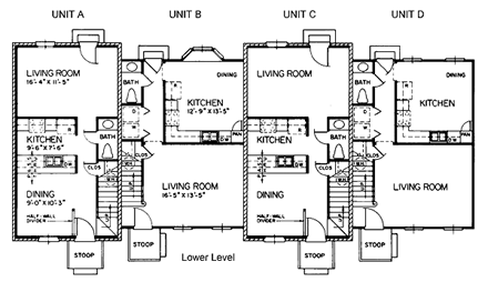 Multi-Family Plan 45372 with 8 Beds, 8 Baths Second Level Plan