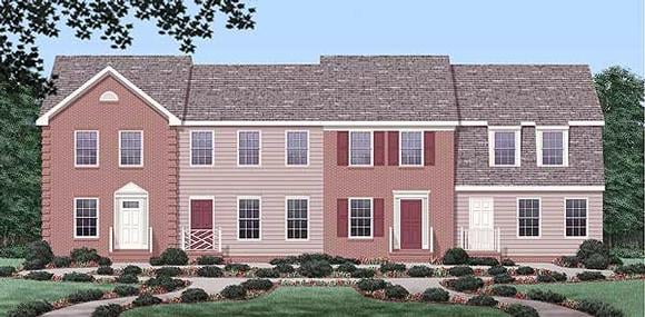 Multi-Family Plan 45372 with 8 Beds, 8 Baths Elevation