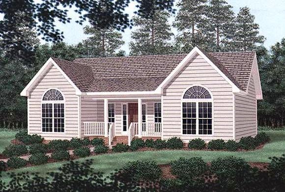Traditional House Plan 45377 with 3 Beds, 2 Baths Elevation