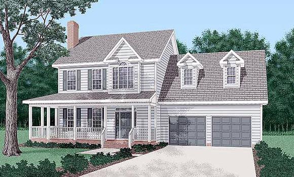 Country House Plan 45389 with 3 Beds, 3 Baths, 2 Car Garage Elevation