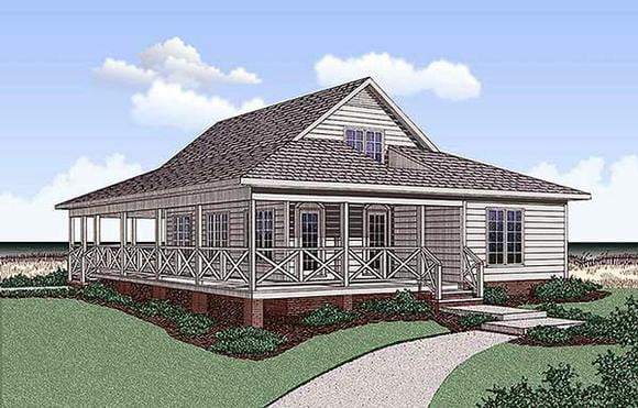 Southern House Plan 45392 with 5 Beds, 3 Baths Elevation
