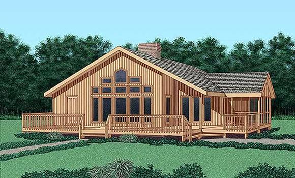 Contemporary House Plan 45398 with 3 Beds, 2 Baths Elevation
