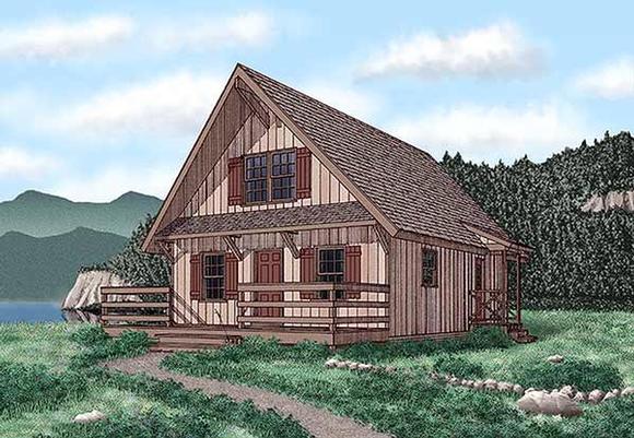 Narrow Lot House Plan 45400 with 3 Beds, 2 Baths Elevation