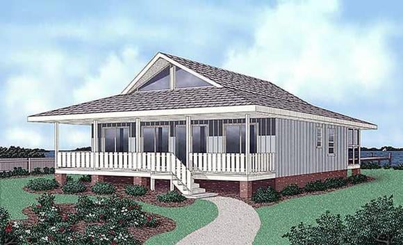 Contemporary House Plan 45402 with 4 Beds, 2 Baths Elevation
