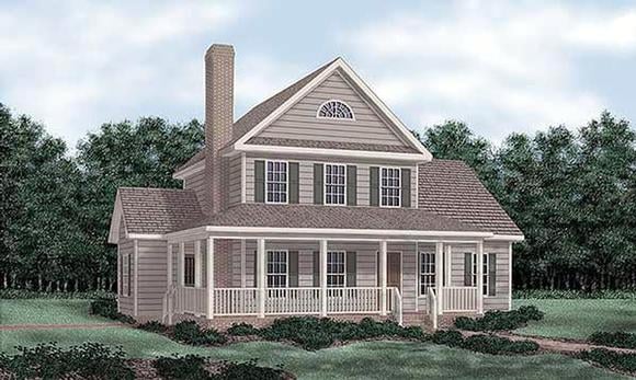 Farmhouse House Plan 45414 with 3 Beds, 3 Baths Elevation