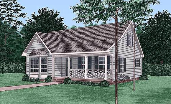 Narrow Lot, Ranch House Plan 45416 with 4 Beds, 2 Baths Elevation