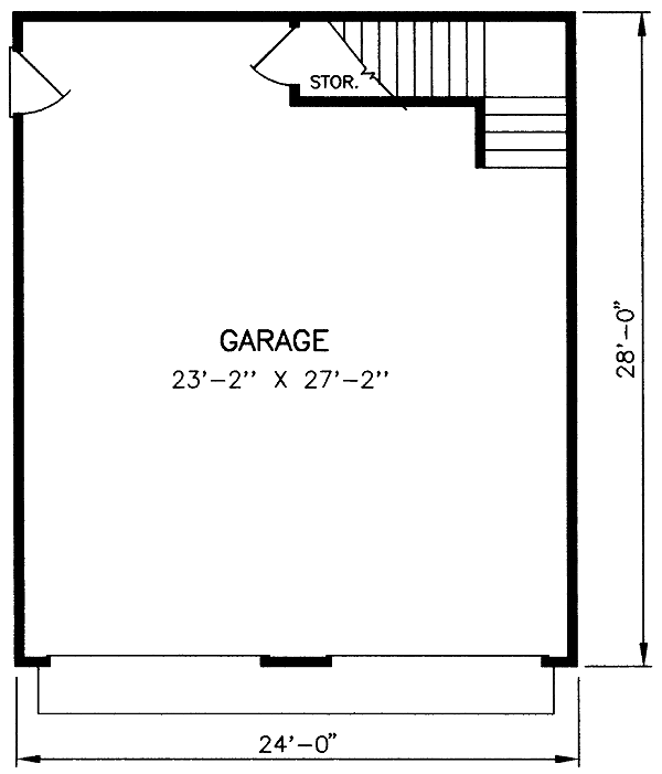 2 Car Garage Plan 45425 Level One