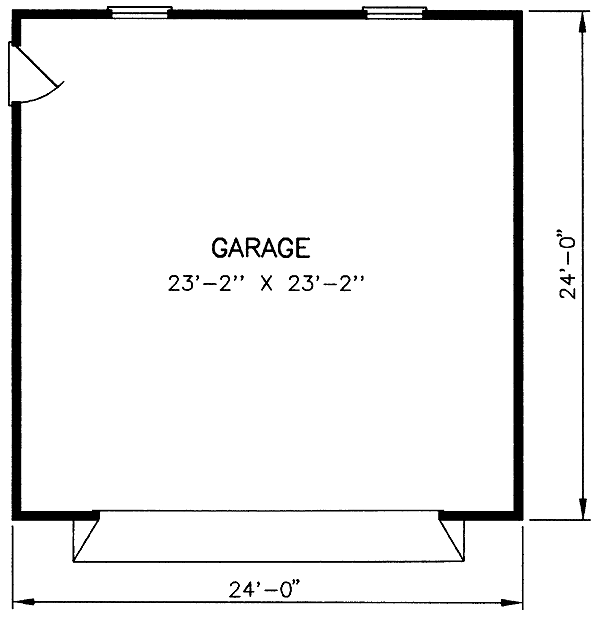 Colonial, Ranch 2 Car Garage Plan 45442 Level One