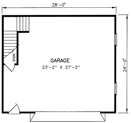 2 Car Garage Plan 45444 First Level Plan
