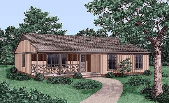 Ranch House Plan 45450 with 3 Beds, 2 Baths Elevation