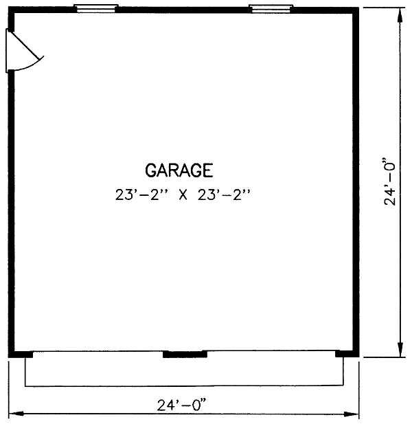 2 Car Garage Plan 45465 Level One