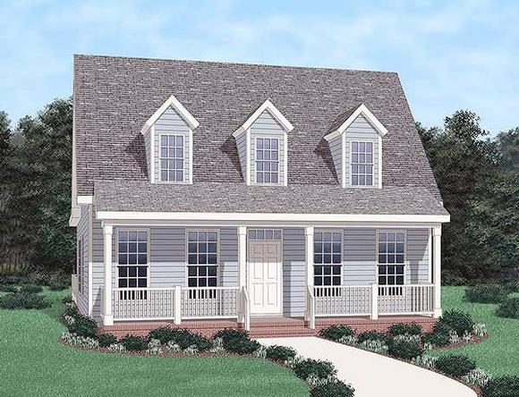 Cape Cod House Plan 45472 with 3 Beds, 3 Baths Elevation