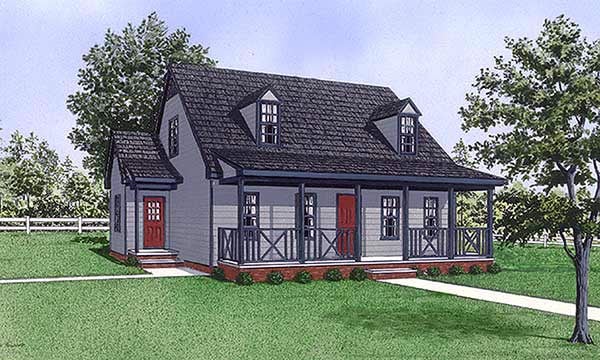Cape Cod House Plan 45492 with 3 Beds, 3 Baths Elevation